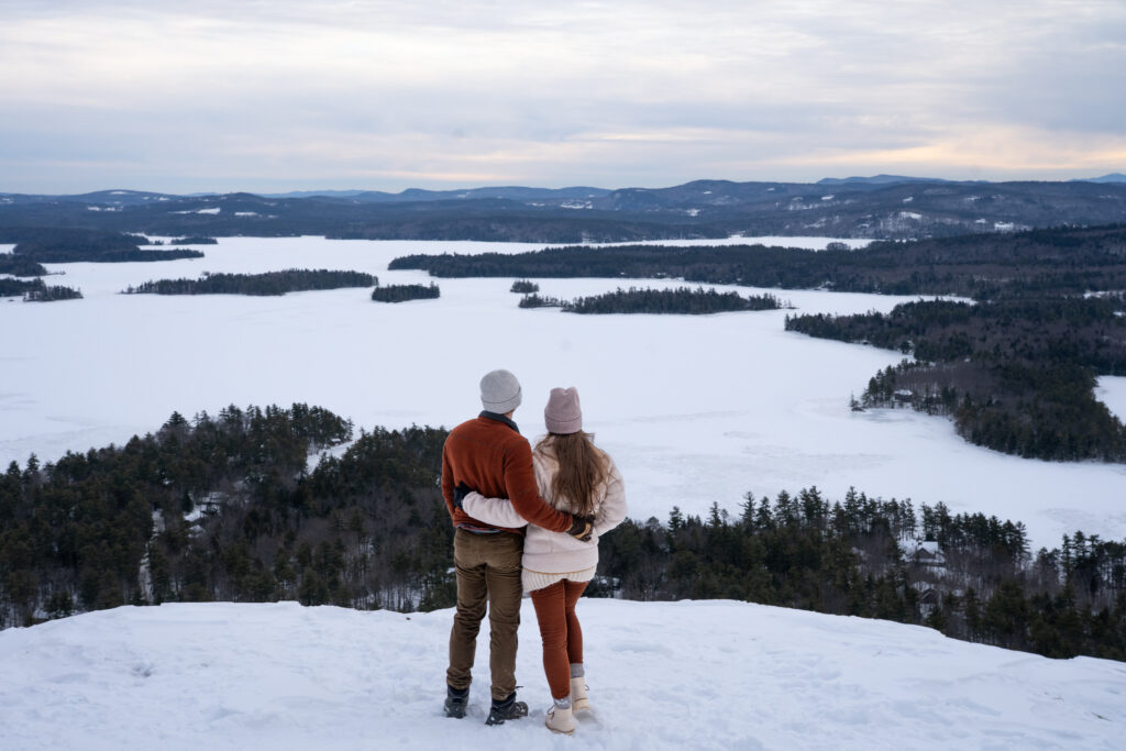 Winter Elopement in Maine Adventure Elopement Hiking