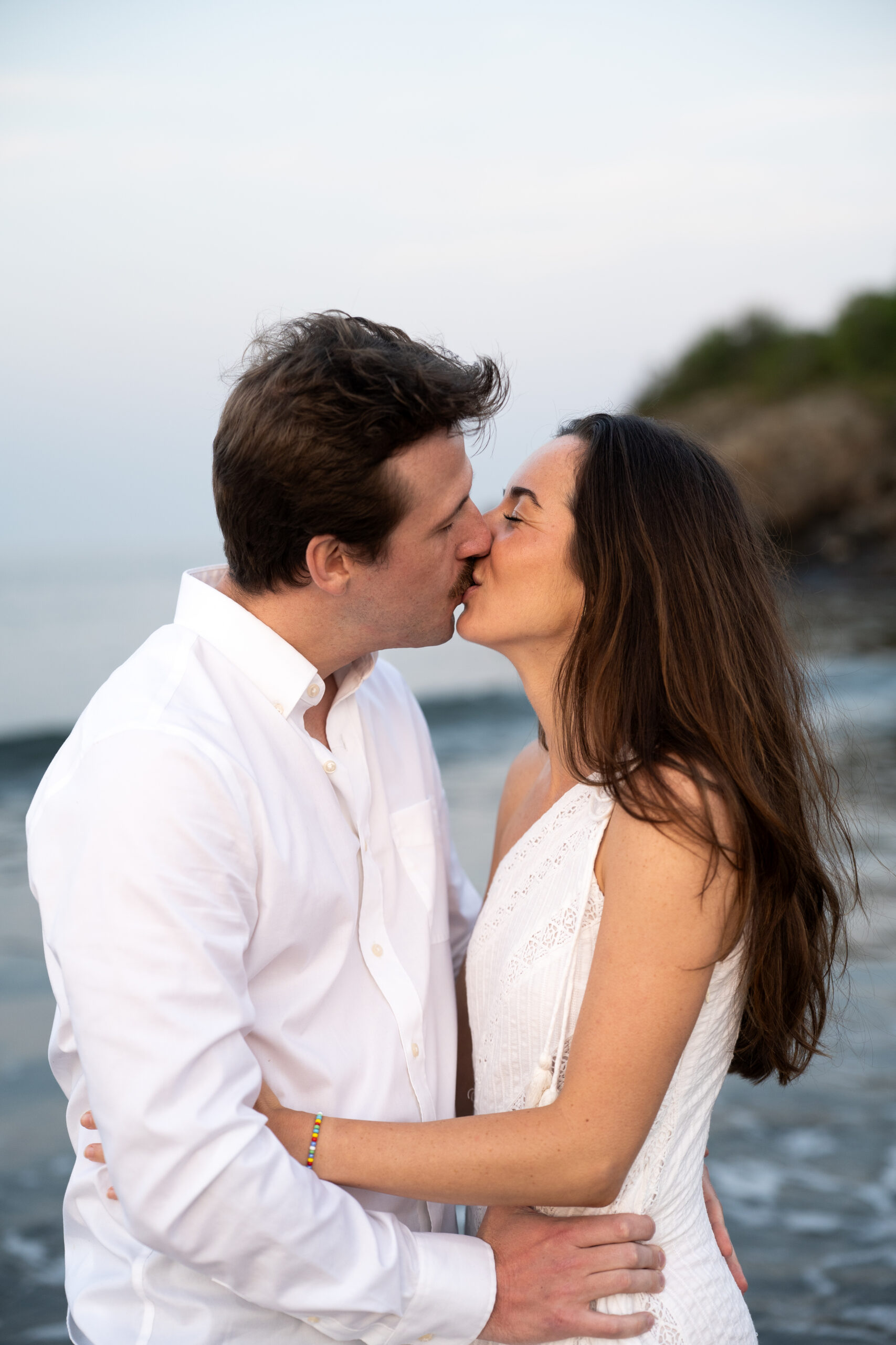 Couple Eloping on the coast of Maine in the Summer