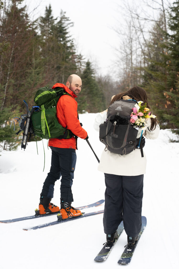 Ski Adventure Elopement in Maine with Maine Huts and Trails 