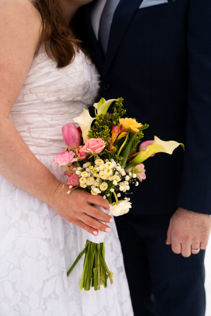 Perfect flowers for winter elopement in Maine with Maine Huts and Trails 