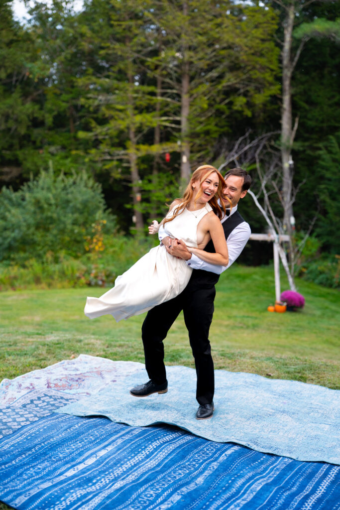 first dance couple eloping intimate wedding in backyard 