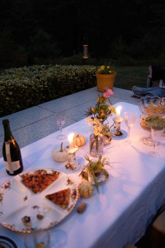 table scape for fall Maine elopement 